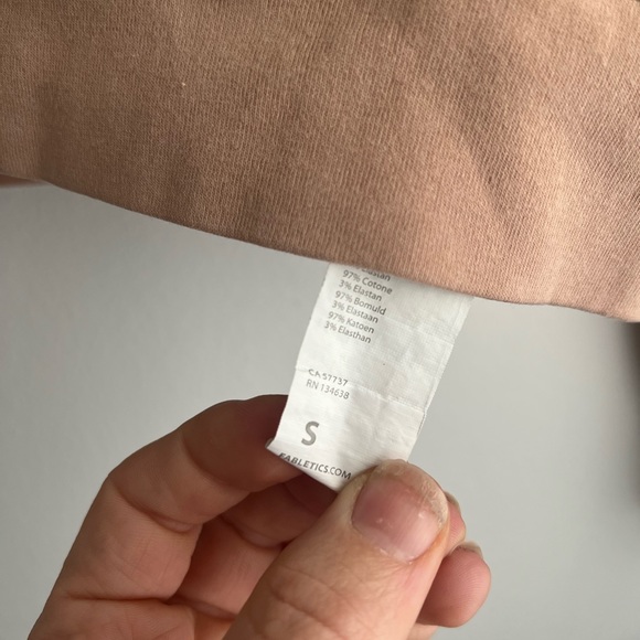 Fabletics Kat Half Zip Pullover Sweatshirt Cropped Pink/Beige Women's Size S - Picture 5 of 5